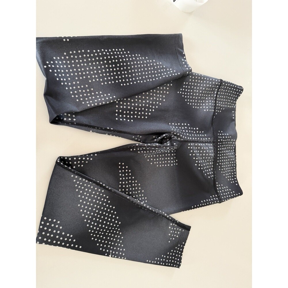 Nike Dri-FIT One Girls Leggings M Black Gray Dot Print DV3129-010 High Rise